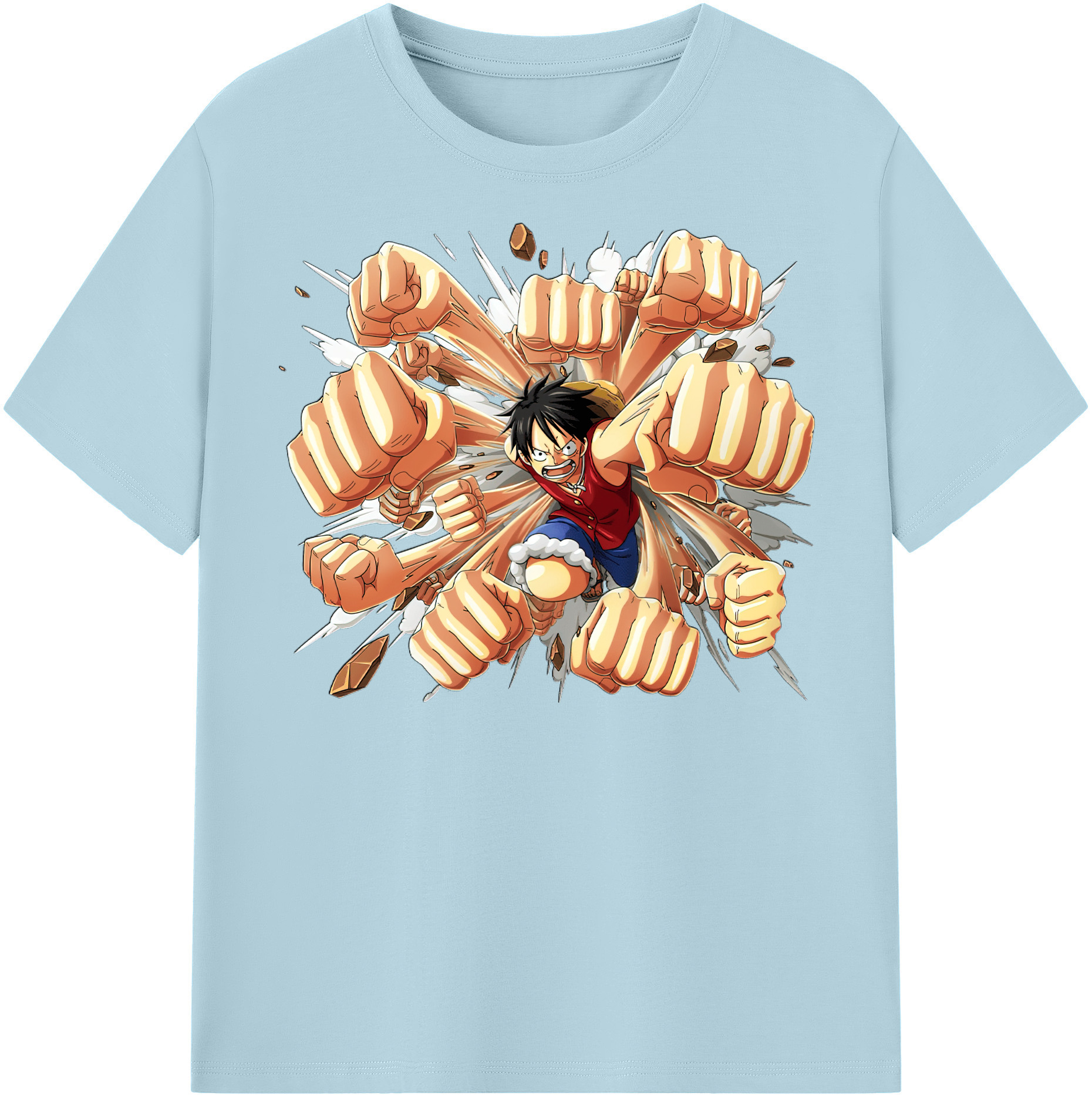 ワンピース モンキー・D・ルフィ ONE PIECE Monkey D. Luffy 綿100％半袖Tシャツ（フロントプリント）